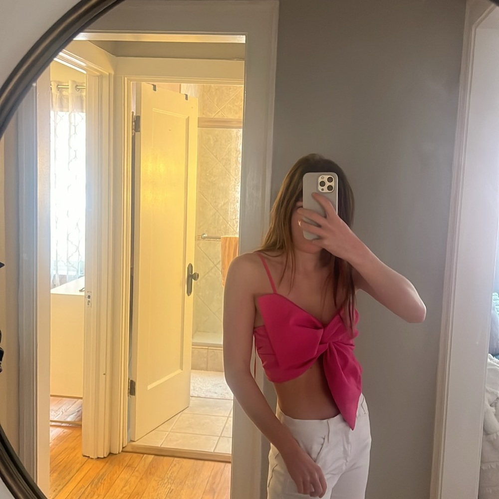 Zara Pink Bow Shirt